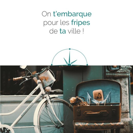 image d'un vélo pour promouvoir les friperies de la ville